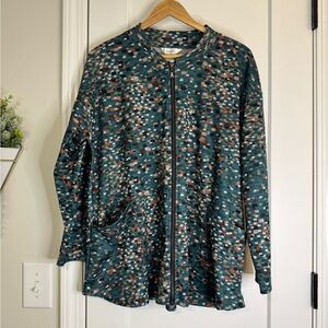 CJ Banks Zip Knit Green Jacket